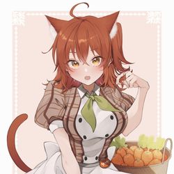 This is a pixiv picture whose title is 猫耳メイド.