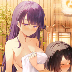 This is a pixiv picture whose title is 幕府の御温泉にて.