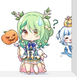 This is a pixiv picture whose title is 🌱Happy Halloween🦈.