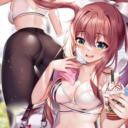 This is a pixiv picture whose title is DDLC - Monika.