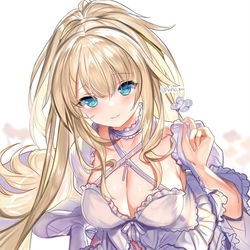 This is a pixiv picture whose title is skeb 白ドレス少女.