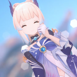 This is a pixiv picture whose title is Kokomi MMD.