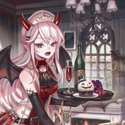 This is a pixiv picture whose title is 赤い食卓.