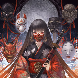 This is a pixiv picture whose title is 逢魔ヶ時　紅.