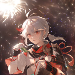 This is a pixiv picture whose title is 【原神】生日快乐万叶！.