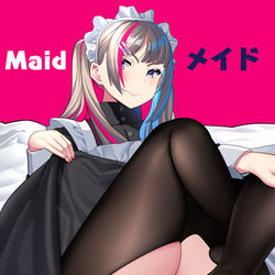 This is a pixiv picture whose title is 写真   黑丝妹抖   蓝叶.