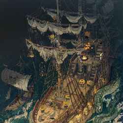This is a pixiv picture whose title is 幽霊船が～やって来た.