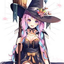 This is a pixiv picture whose title is 湊あくあ - 魔女.