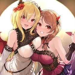 This is a pixiv picture whose title is 【232】病弱サキュバスコンビが現れた！.