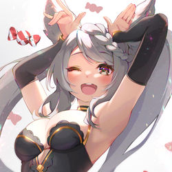 This is a pixiv picture whose title is ヴェイン仮装のマネをするフラウ.