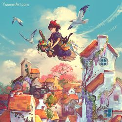 This is a pixiv picture whose title is Kiki's Plant Delivery Service.