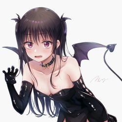 This is a pixiv picture whose title is あまり乗り気じゃないサキュバスコス.