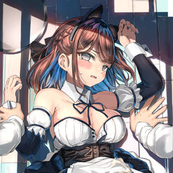 This is a pixiv picture whose title is 「…まだ、バイト中なんだけど…」.
