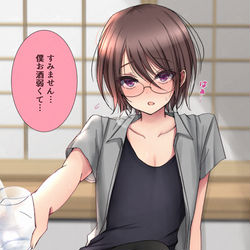 This is a pixiv picture whose title is お酒が弱い男の娘.