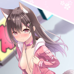 This is a pixiv picture whose title is 着てないよ.