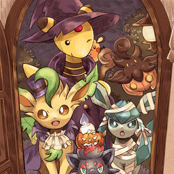 This is a pixiv picture whose title is Trick or Treat🎃.