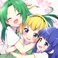This is a pixiv picture whose title is 離さない2人と離してほしい沙都子.