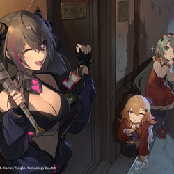 This is a pixiv picture whose title is "Trick or treat!".