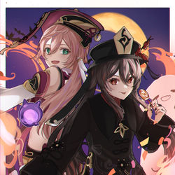 This is a pixiv picture whose title is Happy Halloween🎃💜.