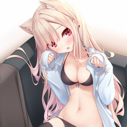 This is a pixiv picture whose title is 猫耳JK.