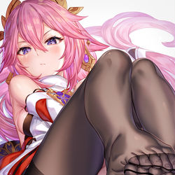 This is a pixiv picture whose title is 神子タイツ.