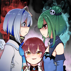 This is a pixiv picture whose title is 壁に挟まれる船長+おまけ.