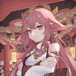 This is a pixiv picture whose title is 八重神子画好啦！.