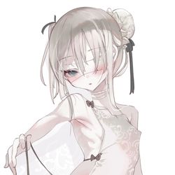 This is a pixiv picture whose title is 葉一（着替え中）.