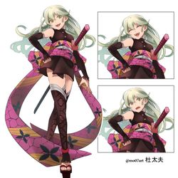 This is a pixiv picture whose title is 【鬼滅(依頼品)】鬼殺隊if謝花兄妹.