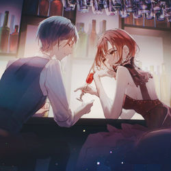 This is a pixiv picture whose title is on the rocks.