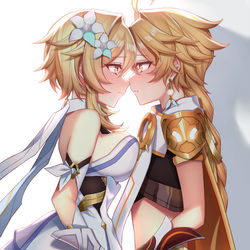 This is a pixiv picture whose title is 蛍&空(荧&空/Lumine&Aether).