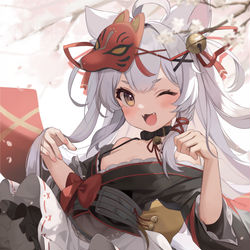 This is a pixiv picture whose title is 狐っこ.