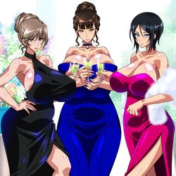 This is a pixiv picture whose title is パーティドレス家元＆蝶野亜美.