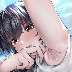 This is a pixiv picture whose title is 冬優子……運動後の腋見せて…….