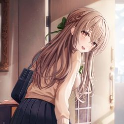 This is a pixiv picture whose title is 朝.