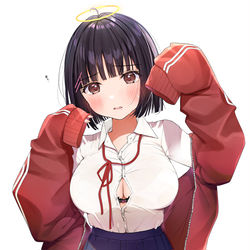 This is a pixiv picture whose title is 黒髪ボブちゃん.