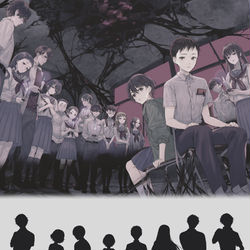 This is a pixiv picture whose title is 【お仕事絵】アパシー学校であった怖い話ドラマCD.
