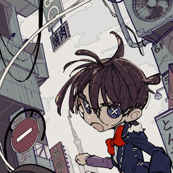 This is a pixiv picture whose title is 第五人格×名探偵コナン.