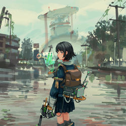 This is a pixiv picture whose title is 赤い月の器.