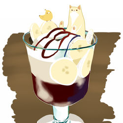 This is a pixiv picture whose title is チョコバナナパフェ.