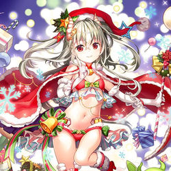 This is a pixiv picture whose title is 聖夜を彩る 姫君と竜.