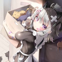 This is a pixiv picture whose title is 「開店準備手伝って…」.