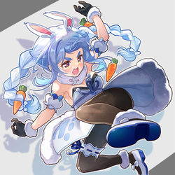 This is a pixiv picture whose title is 跳び蹴りぺこーら.