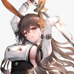 This is a pixiv picture whose title is 筑摩さん🐰.