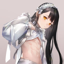 This is a pixiv picture whose title is 腹筋ちゃん.