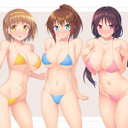 This is a pixiv picture whose title is 控えない水着.