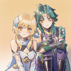 This is a pixiv picture whose title is 魈蛍落書きまとめ.