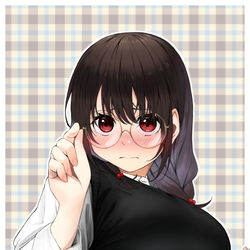 This is a pixiv picture whose title is 『メガネ、似合わないから、、普段はコンタクトなの。』.