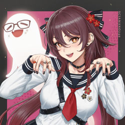 This is a pixiv picture whose title is Hu Tao - Genshin Impact.