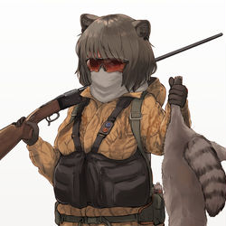 This is a pixiv picture whose title is アライグマスレイヤーさん冬装備.